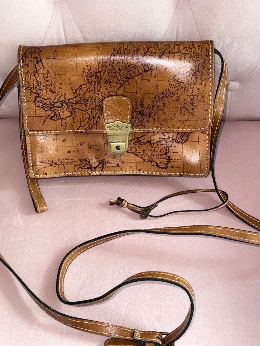 Patricia Nash Map-Print Convertible Crossbody Clutch Wristlet Bag